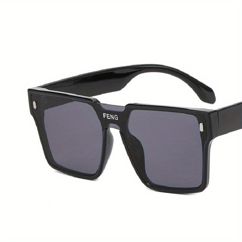 Oversized Square Sunglasses Flat Top One piece Punk Casual Eyewear UV400