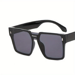 Oversized Square Sunglasses Flat Top One piece Punk Casual Eyewear UV400