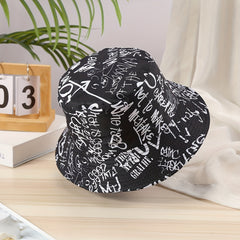 Men's Letter Print Basin Hat Sun Visor, Couple Fisherman Hat