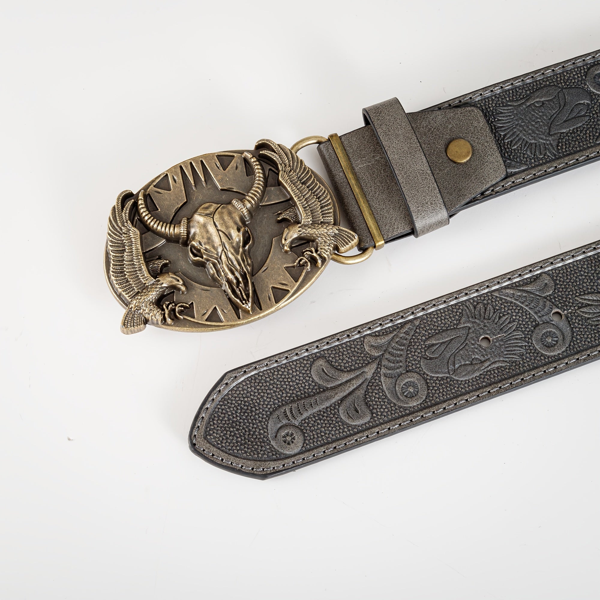 Men's Casual Bull Head Buckle Belt Decorative Accessories