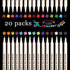 20 Metallic Marker Pens for DIY Craft Projects
