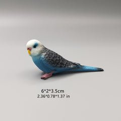 Mini Budgie Parrot Set Realistic PVC Bird Figurines Colorful Desk Ornaments