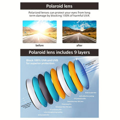 Men's Polarized Square Sunglasses for Sports Cycling Driving Fishing