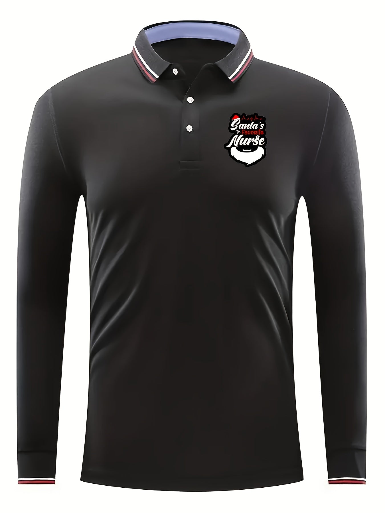 Santa's Nurse Men's Casual Long Sleeve Shirt