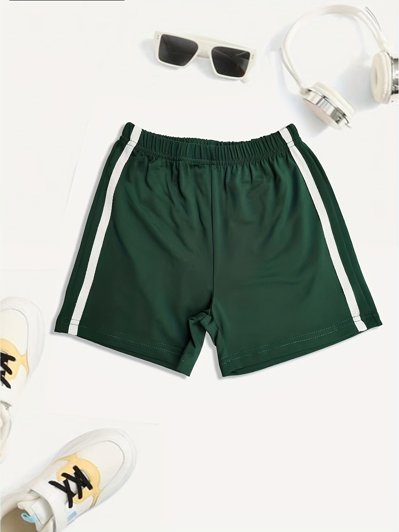 Striped Print Boys Comfortable Creative Shorts Casual Quick drying Shorts