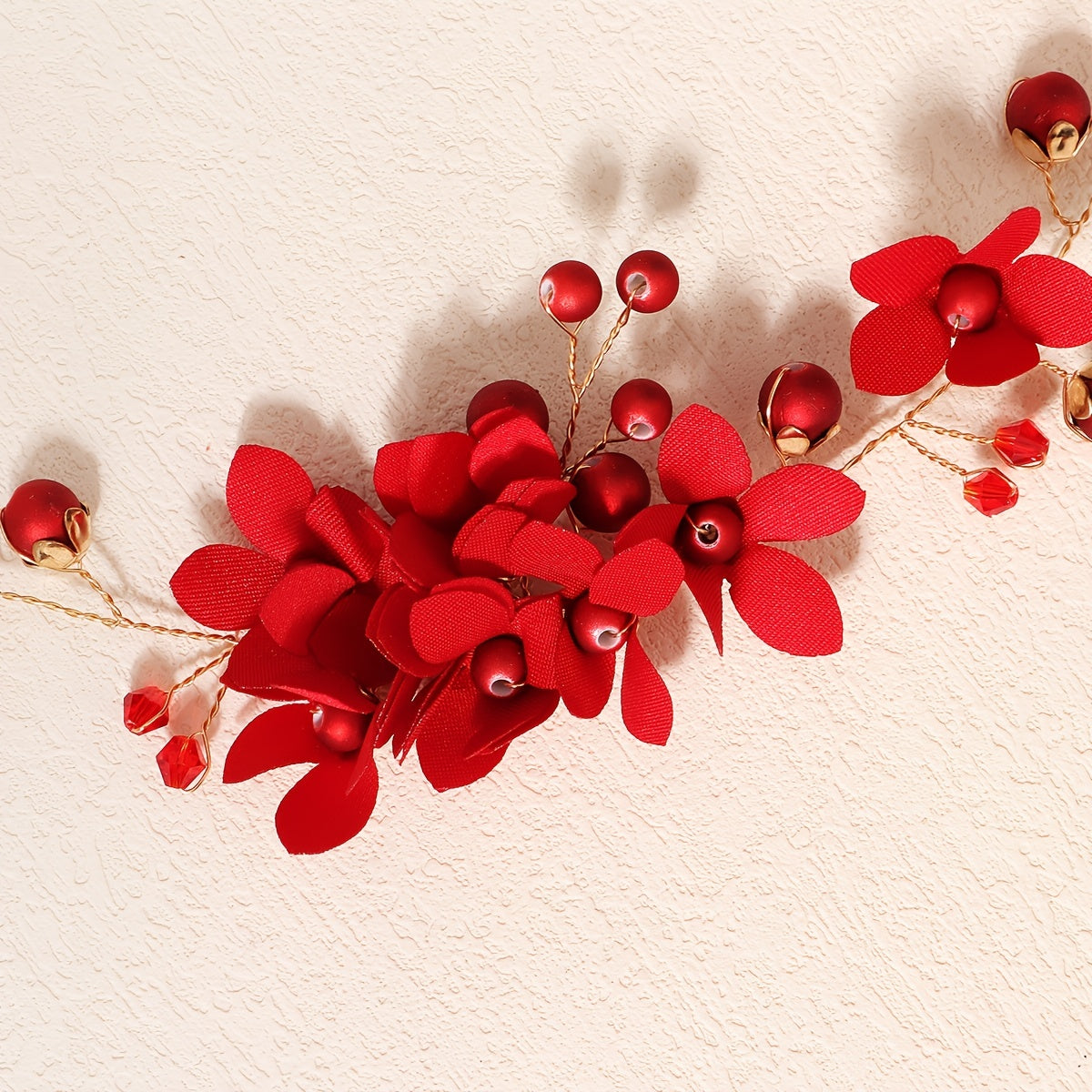 Red Pearl Flower Hairband Headband Party Favor Decorations