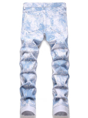 Men's Stretch Graffiti Print Jeans