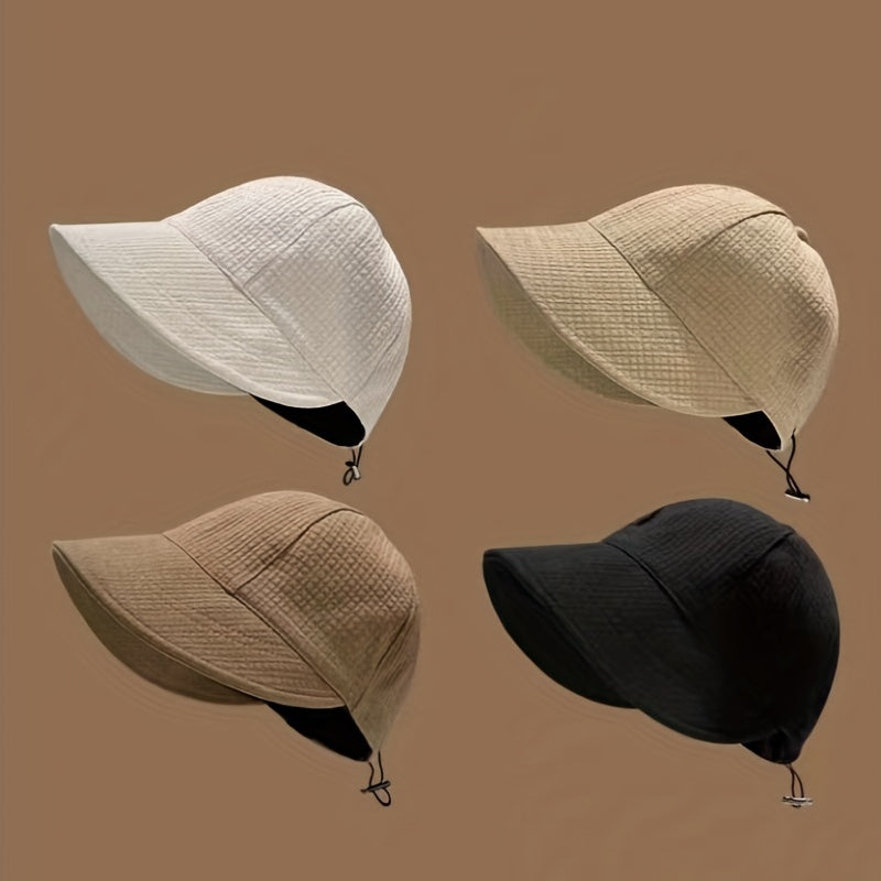 Casual Bucket Hat Wide Brim Sunscreen Baseball Cap for Women