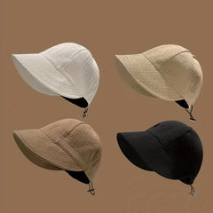 Casual Bucket Hat Wide Brim Sunscreen Baseball Cap for Women