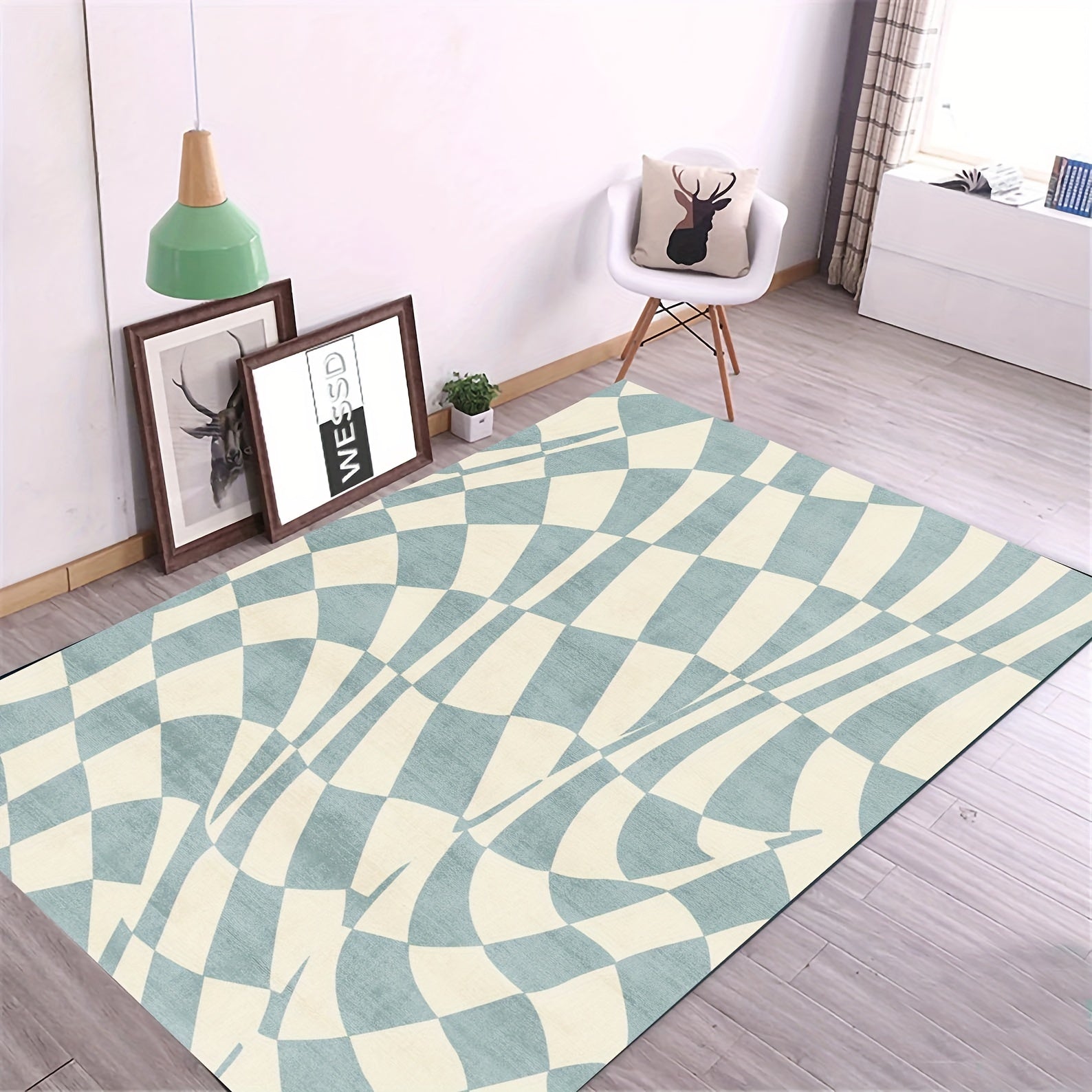 Large Geometric Area Rugs Soft Carpet for Living Rooms - Washable & Anti Slip
