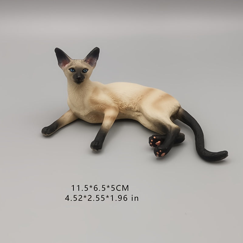 Siamese Cat Solid Desktop Ornament Simulation Animal Model Toy