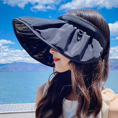 Wide Brim Shell Sunshade Visor Hat UV Protection