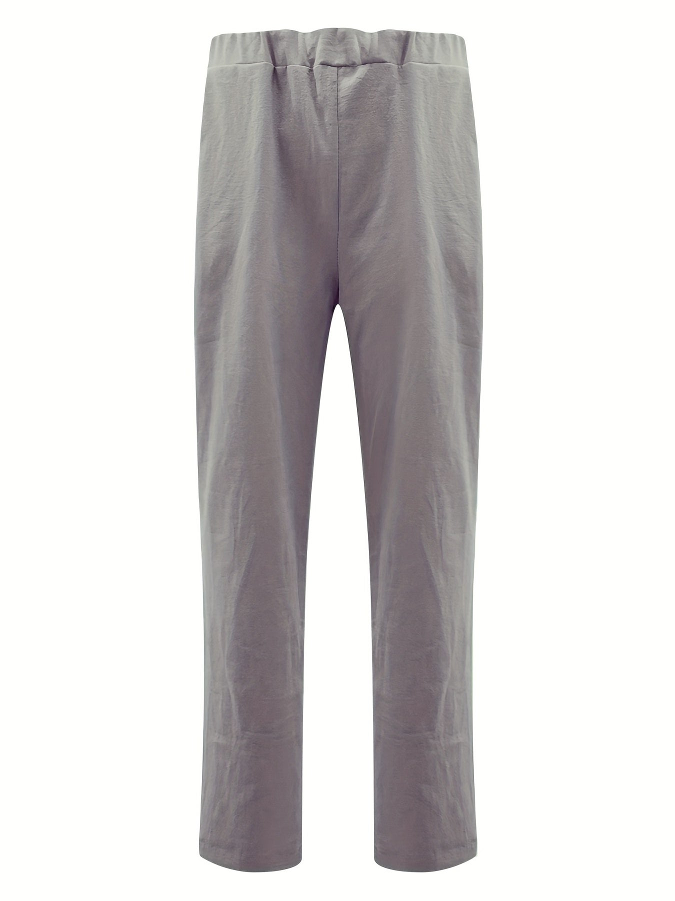 Straight Leg Elastic Waist Casual Pants for Women