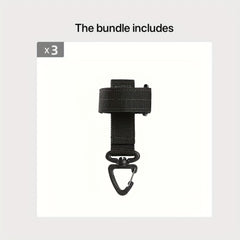 3pcs Nylon Webbing Buckle Sports Gloves Holder