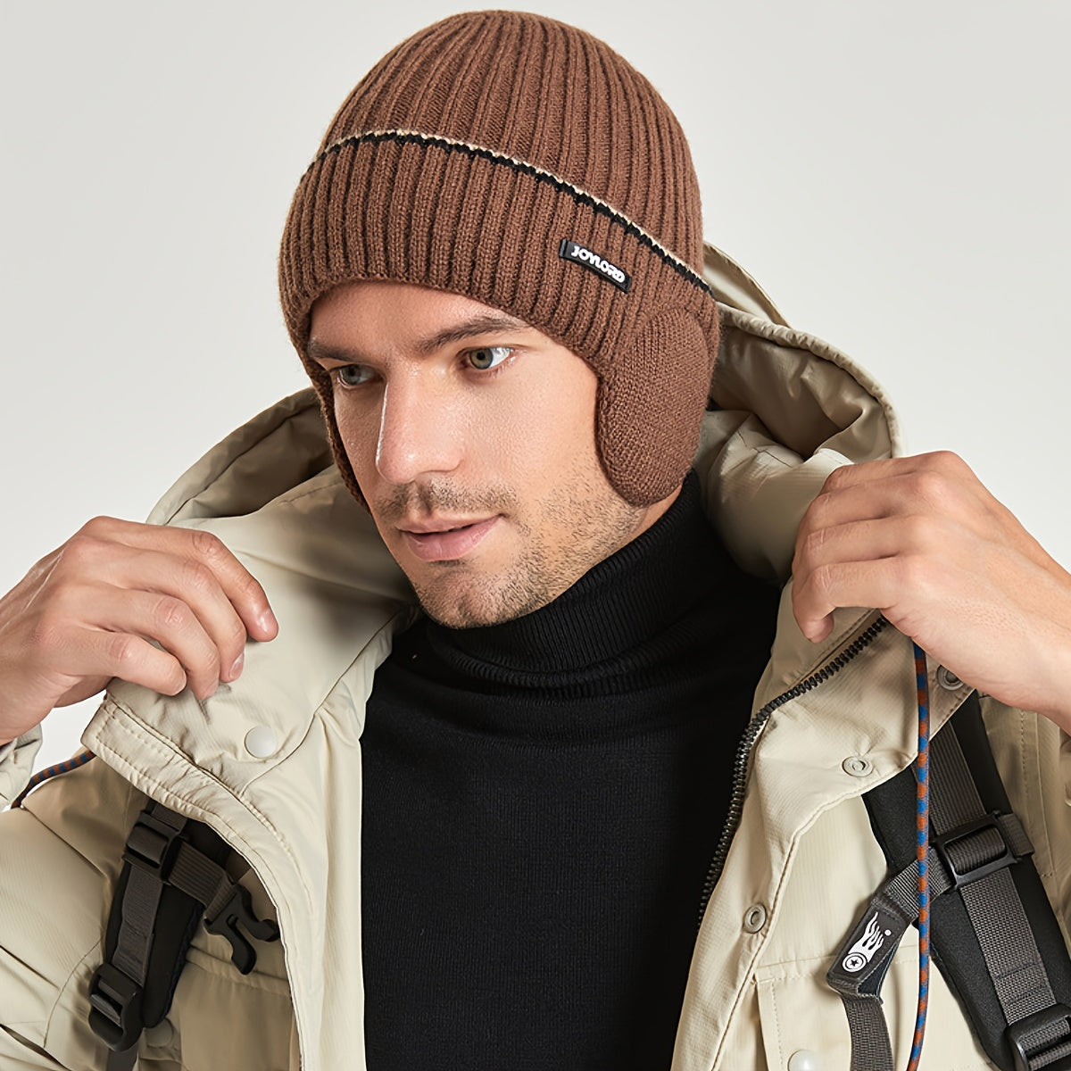Winter Knitted Hat Outdoor Plus Velvet Thickened Ear Protection Warm Hat
