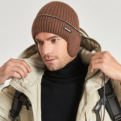 Winter Knitted Hat Outdoor Plus Velvet Thickened Ear Protection Warm Hat