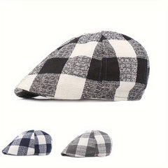 Plaid Newsboy Cap Beret Hat For Men