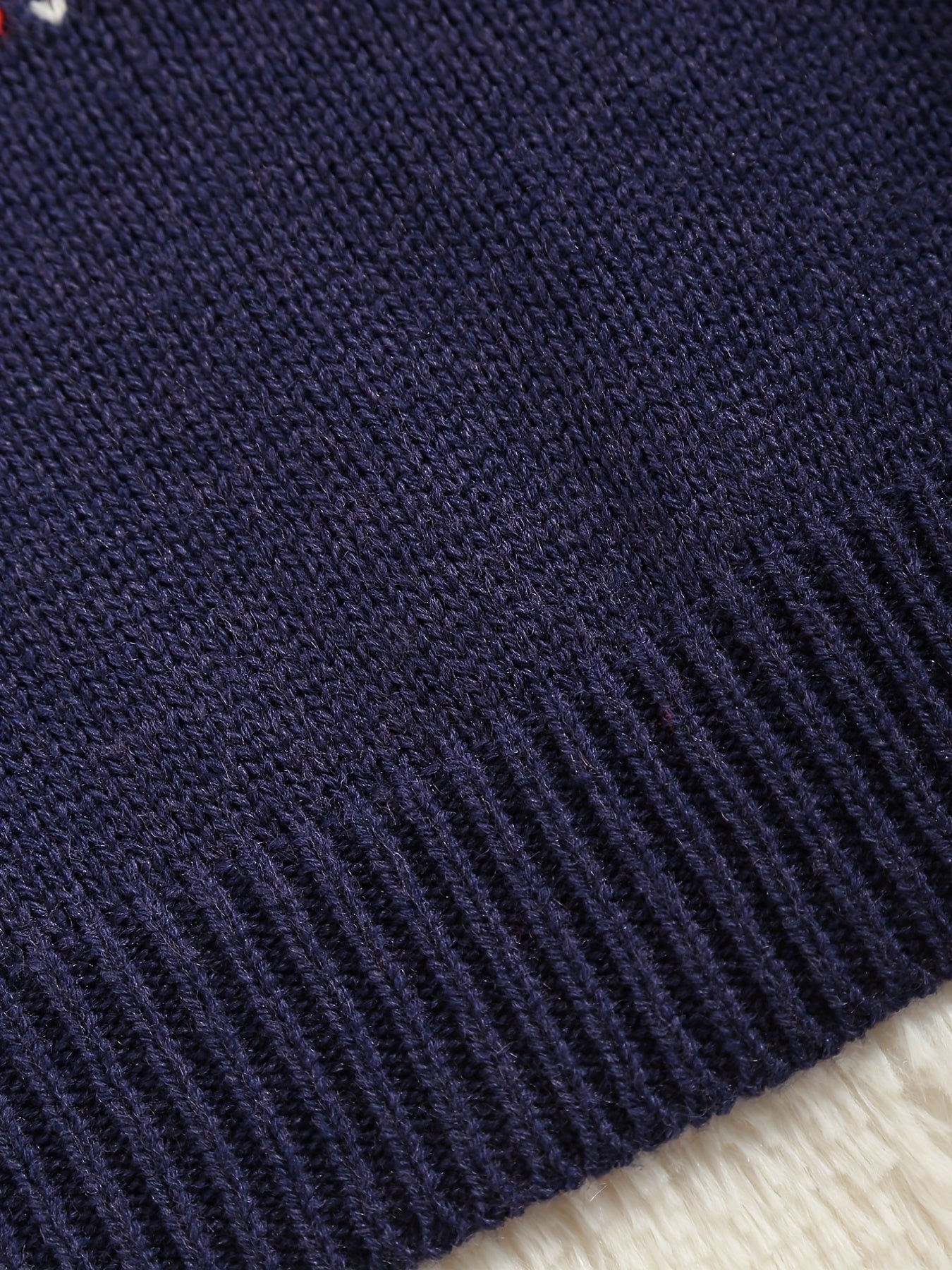 Jacquard Round Neck Knit Pullover Kids Casual Sweater Top