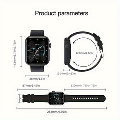 Unisex Smartwatch 1.83 Inch Full Screen Voice Call Wireless Smartwatch
