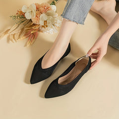 Women's Knit Ballet Flats Pointed Toe Slip On Shoes Breathable Daily Wear