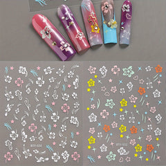 Flower Butterfly Nail Art Stickers Self Adhesive Decals DIY Nail Salons Supplies