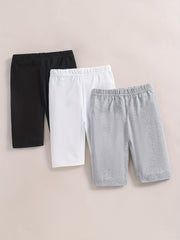 3pcs Toddler Girls Elastic Waist Biker Shorts Set