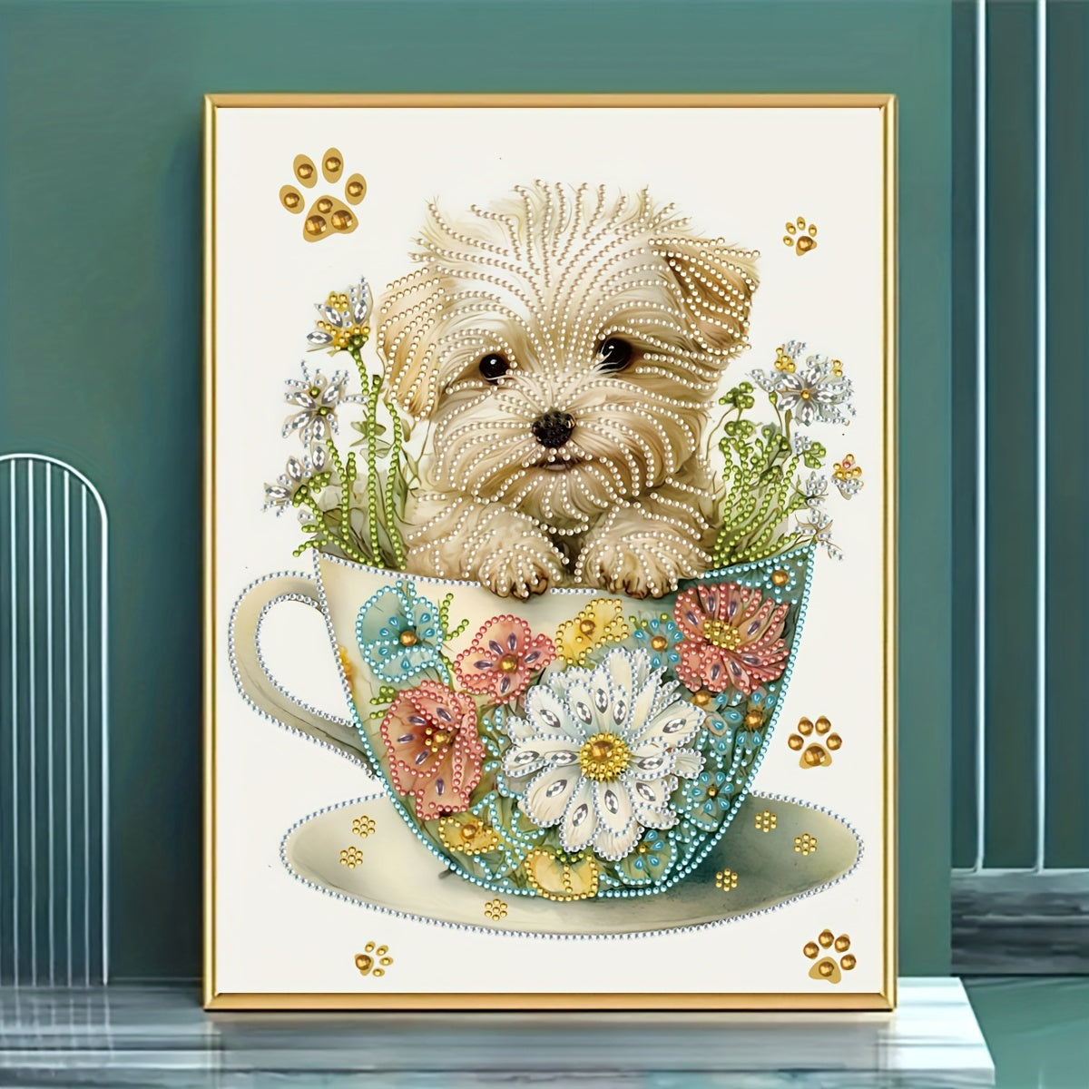 Small Dog Pattern Cup Diamond Painting Kit DIY 5D Diamond Art