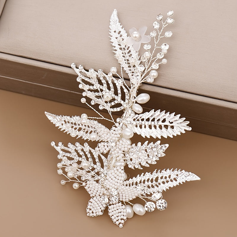 Silvery Wedding Hair Accessories Faux Pearl Hairgrips Clips Crystal
