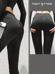 High Waist Solid Yoga Leggings Quick Dry Sports Tight Pants