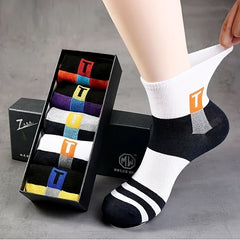 5 Pairs Striped Pattern Socks, Breathable, Comfortable, Outdoor Casual Socks