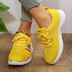 Women's Heart & Lightning Pattern Outdoor Sports Shoes Lightweight Non slip Shoe