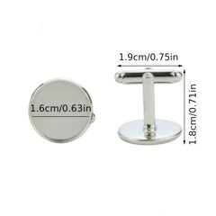 Men's Letter C Silver Cufflinks for Shirt Wedding