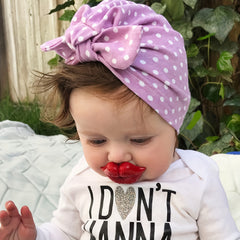 Polka Dot Rabbit Ears Baby Headscarf Hat for Daily Wear