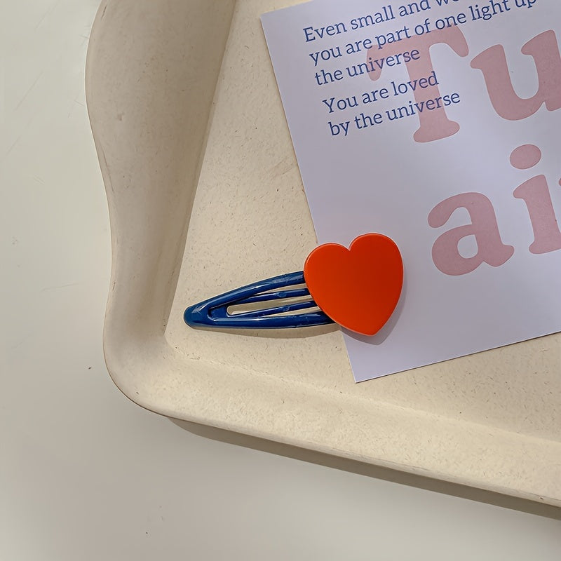 Colorful Heart Shape Hair Clip Sweet Headwear