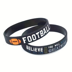 Football Rugby Believe You Can Victory Never Give Up Silicone Wristband