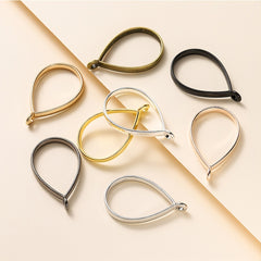10Pcs Alloy Water Droplet Round Frame Pendant for DIY Jewelry