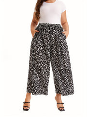 Dalmatian Print Wide Leg Pants