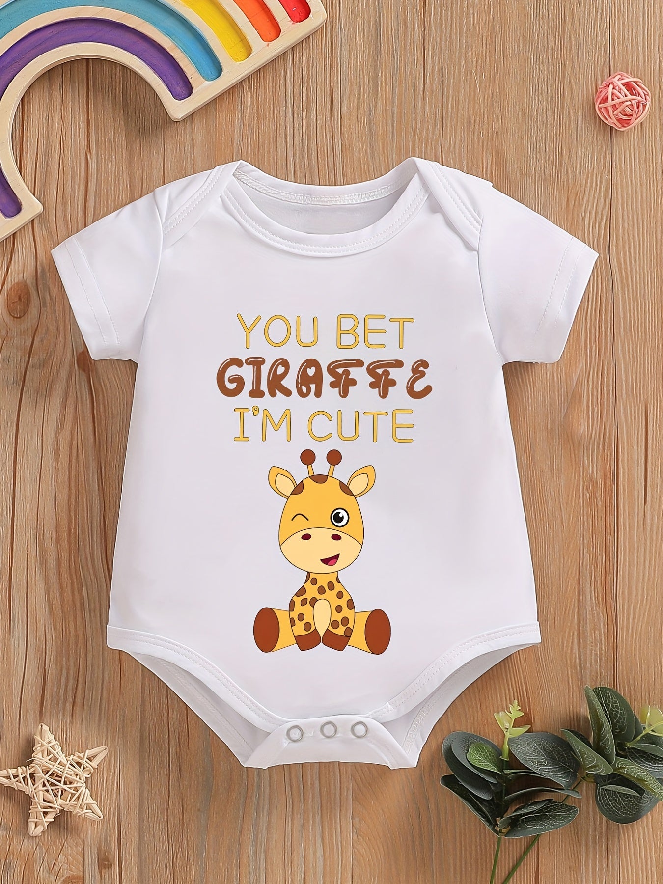 Baby Boys Giraffe Short Sleeve Onesie