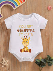 Baby Boys Giraffe Short Sleeve Onesie