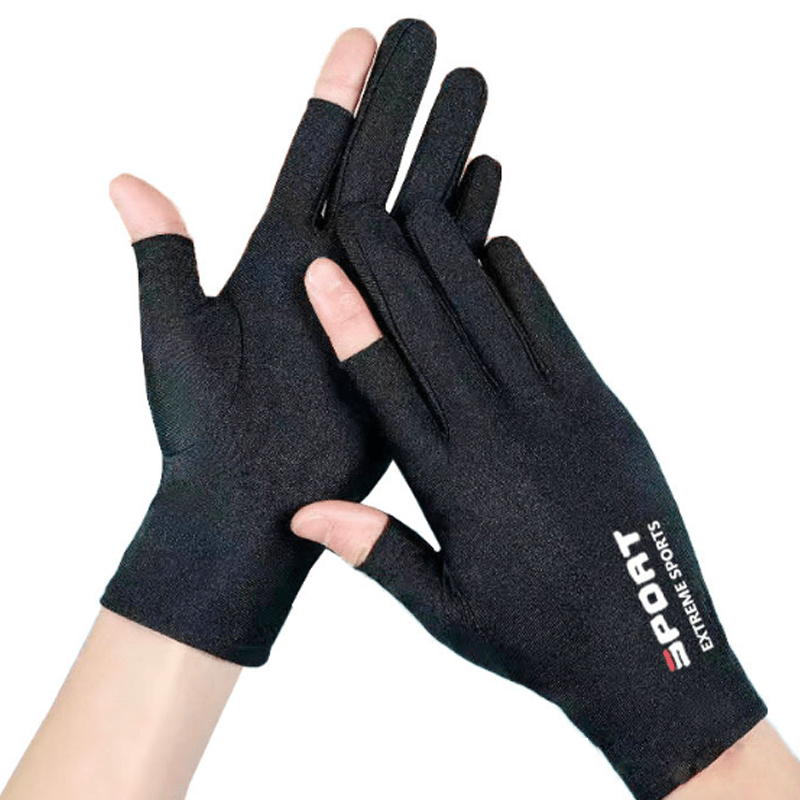 2 Finger Satin Gloves Spring Summer UV Protection Touch Screen Driving Gloves