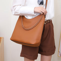 Top Layer Cowhide Shoulder Bag Large Capacity Women Crossbody Handbag