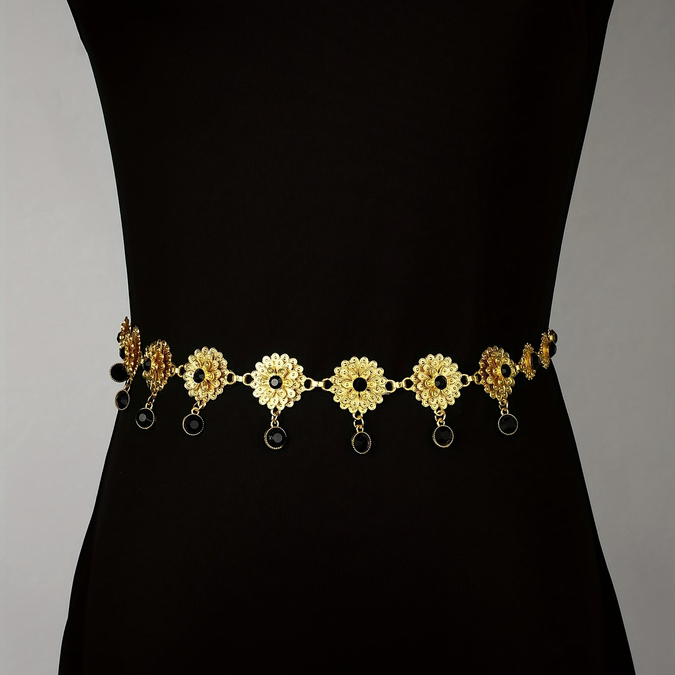 Flower Crystal Waist Strap Tassel Chain Waist Jewelry