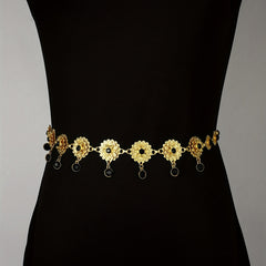 Flower Crystal Waist Strap Tassel Chain Waist Jewelry