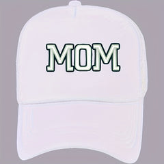 Mom Printed Trucker Hat Casual Mesh Baseball Cap Adjustable Sunscreen Dad Hats