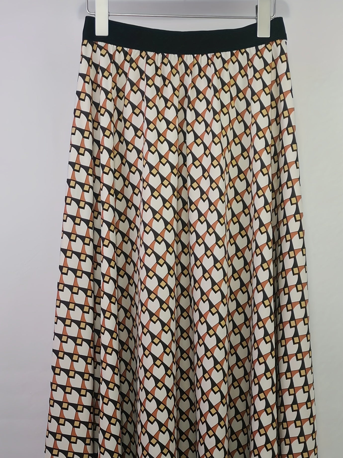 Geometric Print High Waist Skirt - Women's Casual Skirt