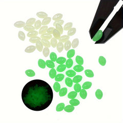 200pcs Luminous Fishing Beads Oval Fishing Beads Sea Fishing Tackles