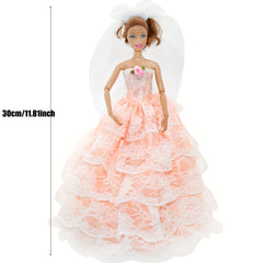 11 81in Wedding Dress with Veil Model Party Dress up Costume
