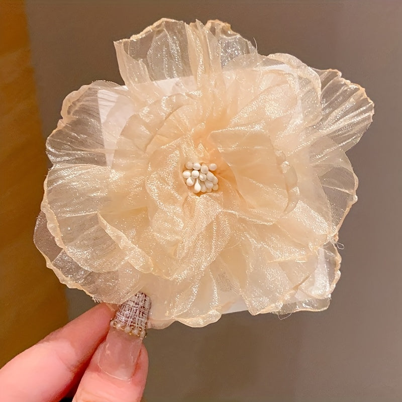 Mesh Flower Hair Clips Decorative Hair Accessories Gift For Girls