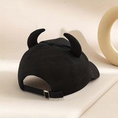 Hip hop Bull Horn Sunshade Baseball Cap for Men and Women