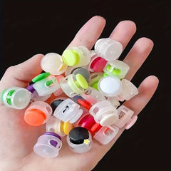 16pcs Round Ball Plastic Drawstring Cord Locks Double Hole Stopper